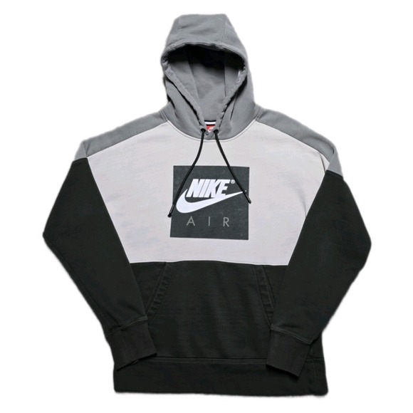 Rare Nike Air Color Block Pullover‎ Hoodie Off White Olive Mens Size S - Picture 15 of 16